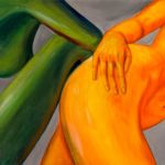 Akt in grün-orange (80cm x 60cm; verkauft)