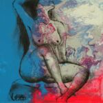 rot-blauer Akt (25cm x 24cm)